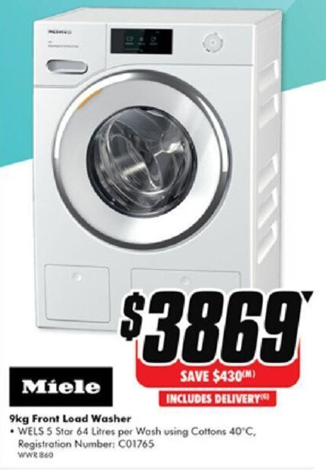 9kg Front Load Washer offer at The Good Guys