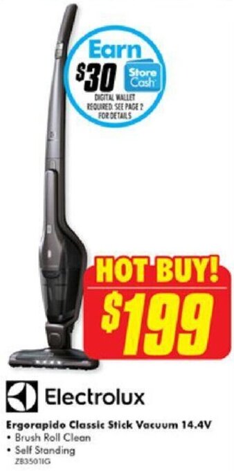 The Good Guys Ergorapido Classic Stick Vacuum 14.4V offer