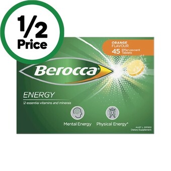 Woolworths Berocca energy effervescent tablets pk 45^ offer