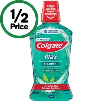 Woolworths Colgate plax fresh mint mouthwash 500ml offer