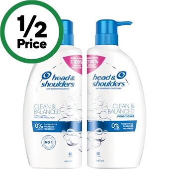 Woolworths Head & shoulders shampoo or conditioner 660ml offer