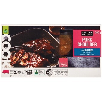 Woolworths Woolworths cook pork shoulder with bbq sauce 560g – from the meat dept offer