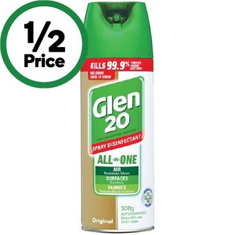 Woolworths Glen 20 disinfectant surface spray 300g offer