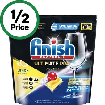 Woolworths Finish ultimate pro dishwasher tablets pk 32 offer