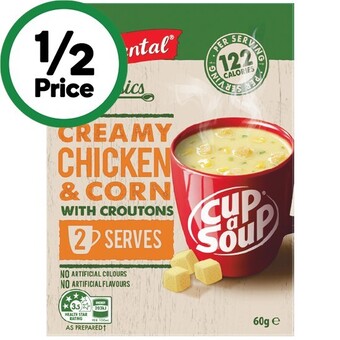 Woolworths Continental cup soup 50-75g pk 2 offer