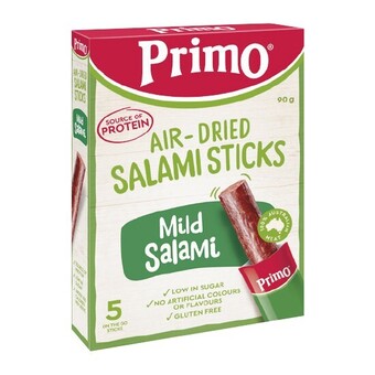 Woolworths Primo air-dried salami sticks 90g pk 5 offer