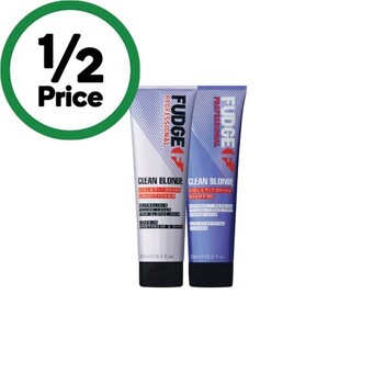 Woolworths Fudge clean blonde shampoo or conditioner 250ml offer
