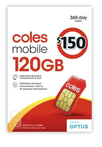Coles Coles mobile $150 sim offer