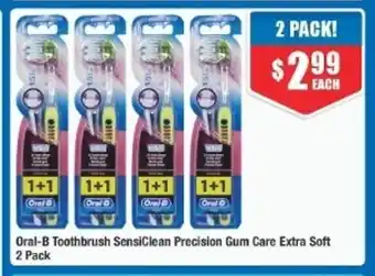 Chemist Warehouse Oral-B Toothbrush SensiClean Precision Gum Care Extra Soft 2 Pack offer