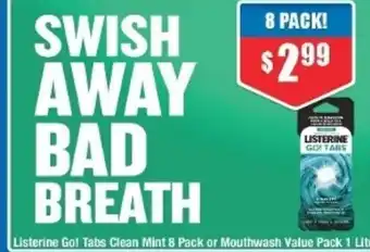 Chemist Warehouse Listerine Go! Clean Mint 8 Pack offer