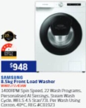 Retravision SAMSUNG 8.5kg Front Load Washer offer