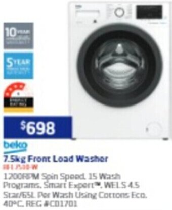7.5kg Front Load Washer