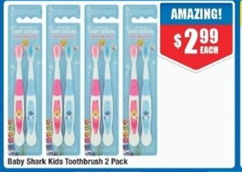 Chemist Warehouse Baby Shark Kids Toothbrush 2 Pack offer