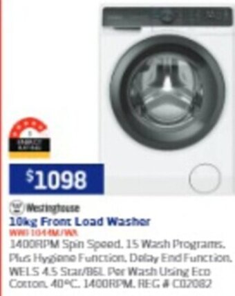 Retravision 10kg Front Load Washer offer