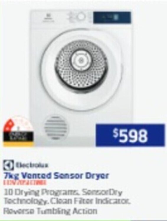 7kg Vented Sensor Dryer offer at Retravision