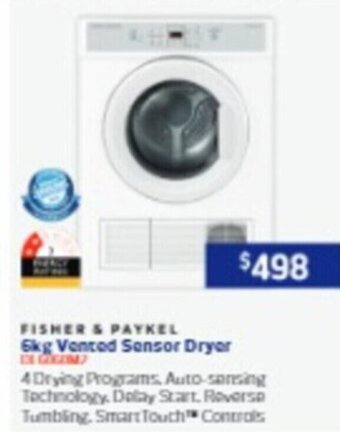 Retravision 6kg Vented Sensor Dryer offer