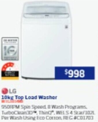 Retravision 10kg Top Load Washer offer