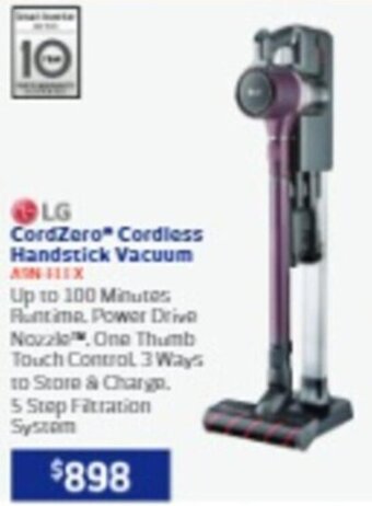 Retravision CordZero Cordless Handstick Vacuum offer