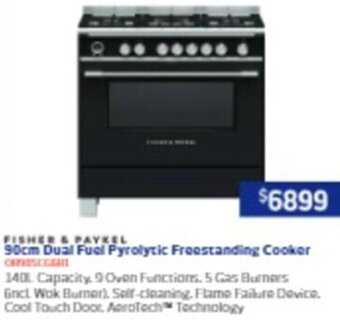 90cm Dual Fuel Pyrolytic Freestanding Cooker