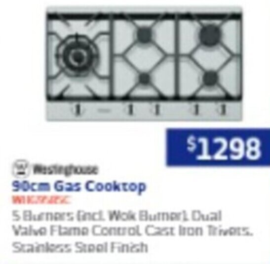 90cm Gas Cooktop offer at Retravision