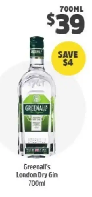 Greenall's London Dry Gin 700ml