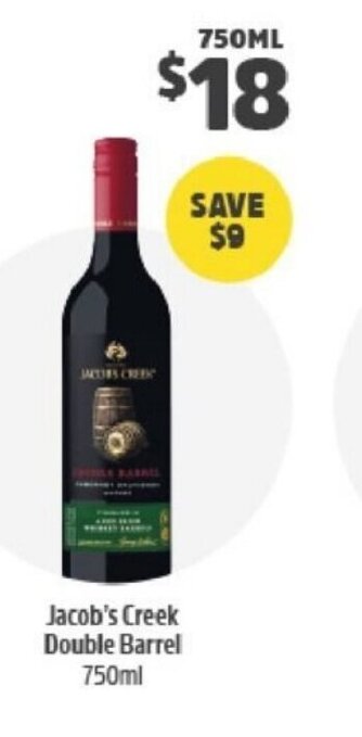 BWS Jacob's Creek Double Barrel 750ml offer