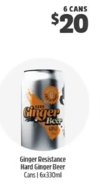 BWS Ginger Resistance Hard Ginger Beer Cans 6x330ml offer
