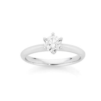 Angus & Coote 18ct white gold diamond solitaire ring offer