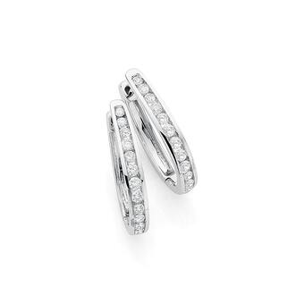 Angus & Coote 9ct white gold diamond hoop earrings offer