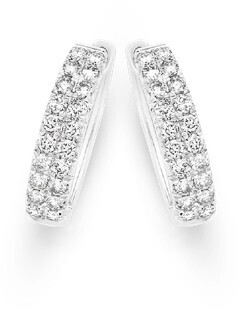 Angus & Coote 9ct white gold diamond huggie earrings offer