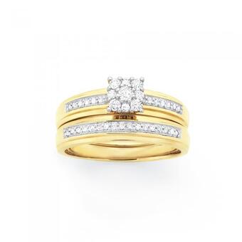 Goldmark 9ct gold diamond bridal set offer