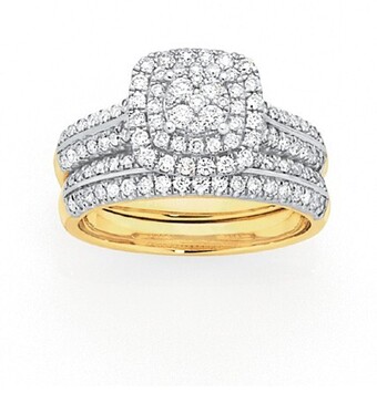 Goldmark 9ct gold diamond bridal set offer
