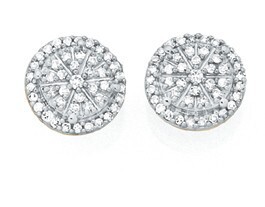 Goldmark 9ct gold diamond cluster stud earrings offer