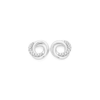 Goldmark Sterling silver cubic zirconia knot stud earrings offer