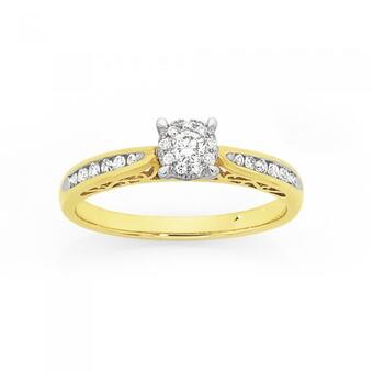 Goldmark 9ct gold diamond cluster ring offer