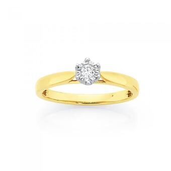 Goldmark 9ct gold diamond solitaire ring offer