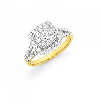 Goldmark 9ct gold diamond cluster ring offer
