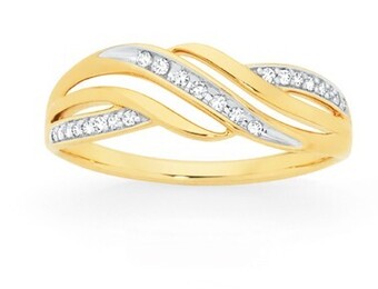 Goldmark 9ct gold diamond crossover ring offer