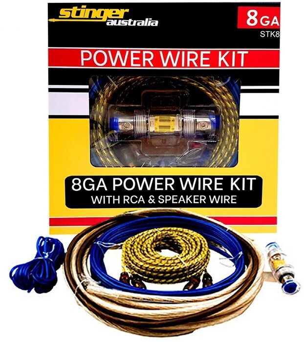 Stinger 8 awg 2/1ch amp wiring kit offer at Autobarn