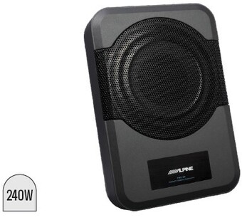 Autobarn Alpine 8” compact hideaway subwoofer with built-in amplifier offer