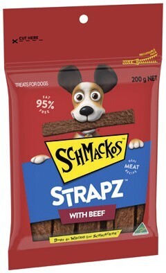 IGA Schmackos strapz or stix 200g selected varieties offer