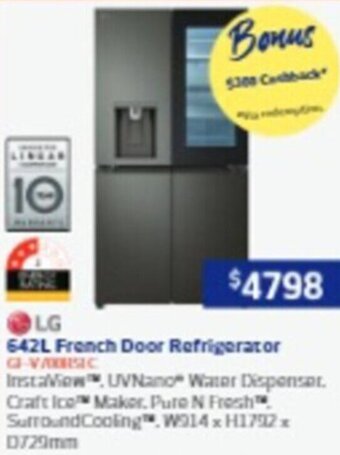 Retravision 642L French Door Refrigerator offer