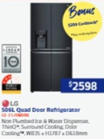506L Quad Door Refrigerator