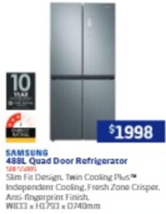 Retravision 488L Quad Door Refrigerator offer