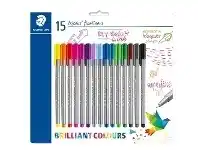 Officeworks Staedtler Triplus Fineliners Assorted 15 Pack offer