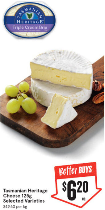 IGA Tasmanian Heritage Cheese 125g Selected Varieties offer