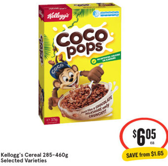IGA Kellogg's Cereal 285-460g Selected Varieties offer