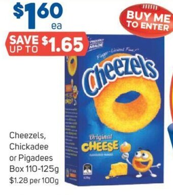 Foodland Cheezels, Chickadee or Pigadees Box 110-125g offer