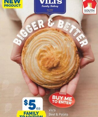 Foodland Vili's Beef & Potato Pie 240g offer