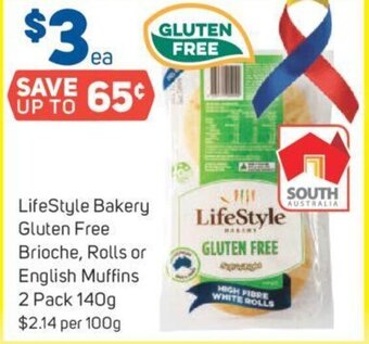 Foodland LifeStyle Bakery Gluten Free Brioche, Rolls or English Muffins 2 Pack 140g offer